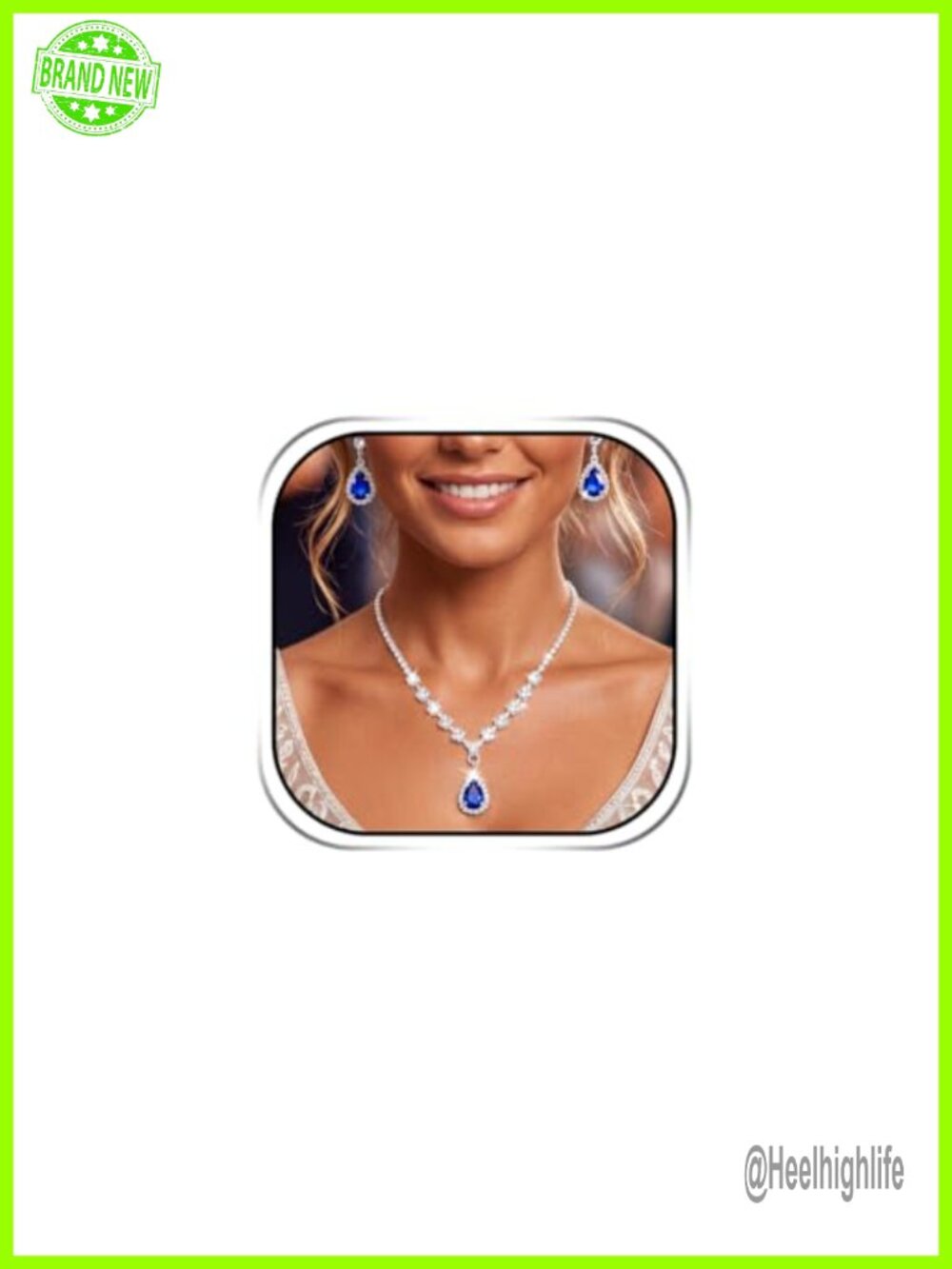 Rhinestone Necklace and Clip On Earring Set Bridal Wedding Prom Jewelry